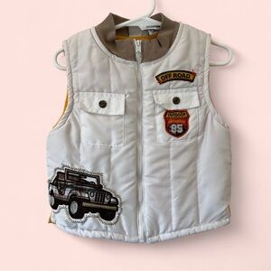 24M Boys Y2K Little Rebels Quilted Puffer Patchwork Fleece Lined Vest Full Zip